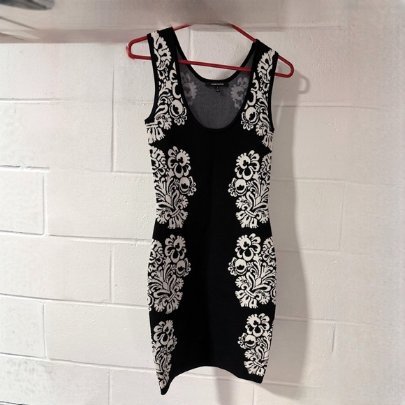 WOW Couture Black and White Floral Mini Dress - Picture 1 of 3